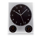 Reloj analógico de pared con termómet...