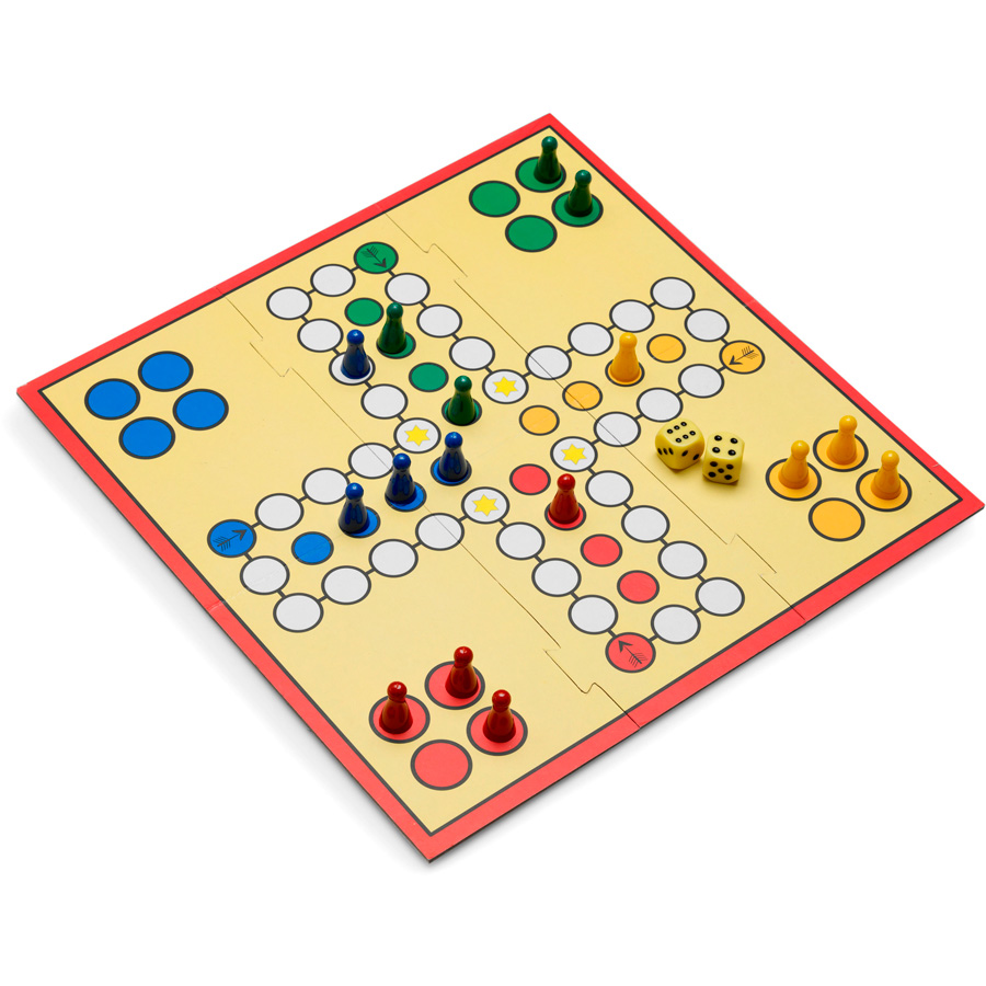 Ludo game in a silver tin box consist... | www.regaloempresas.com